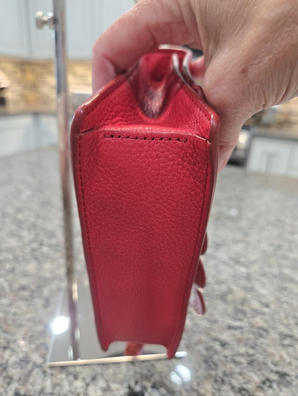 Kate Spade Hayes Street Pearl Hazel Scalloped Crossbody Bag - Royal Red - Picture 9 of 14